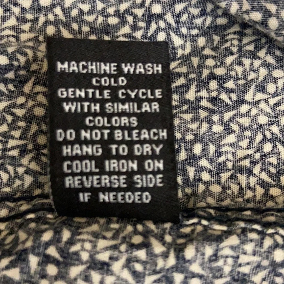 Carbon 100% Cotton Short Sleeve Navy & White Button Down Casual Shirt - Large - Picture 7 of 7